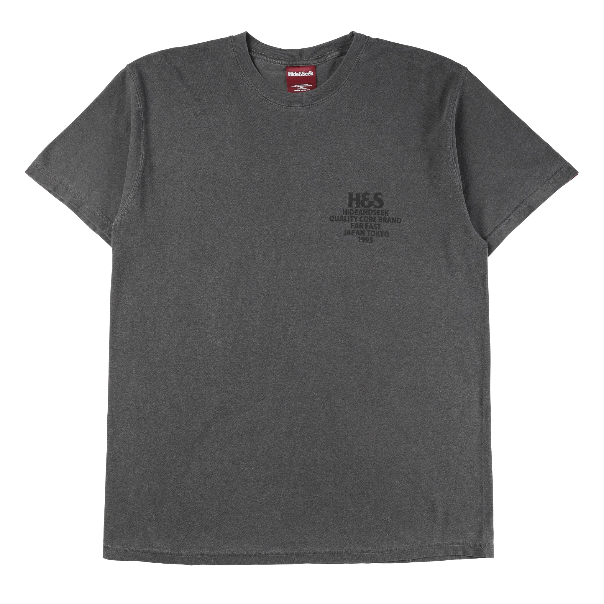 HT-070322] Hide and Seek H&S Logo Garment Dyed T-Shirt (Charcoal