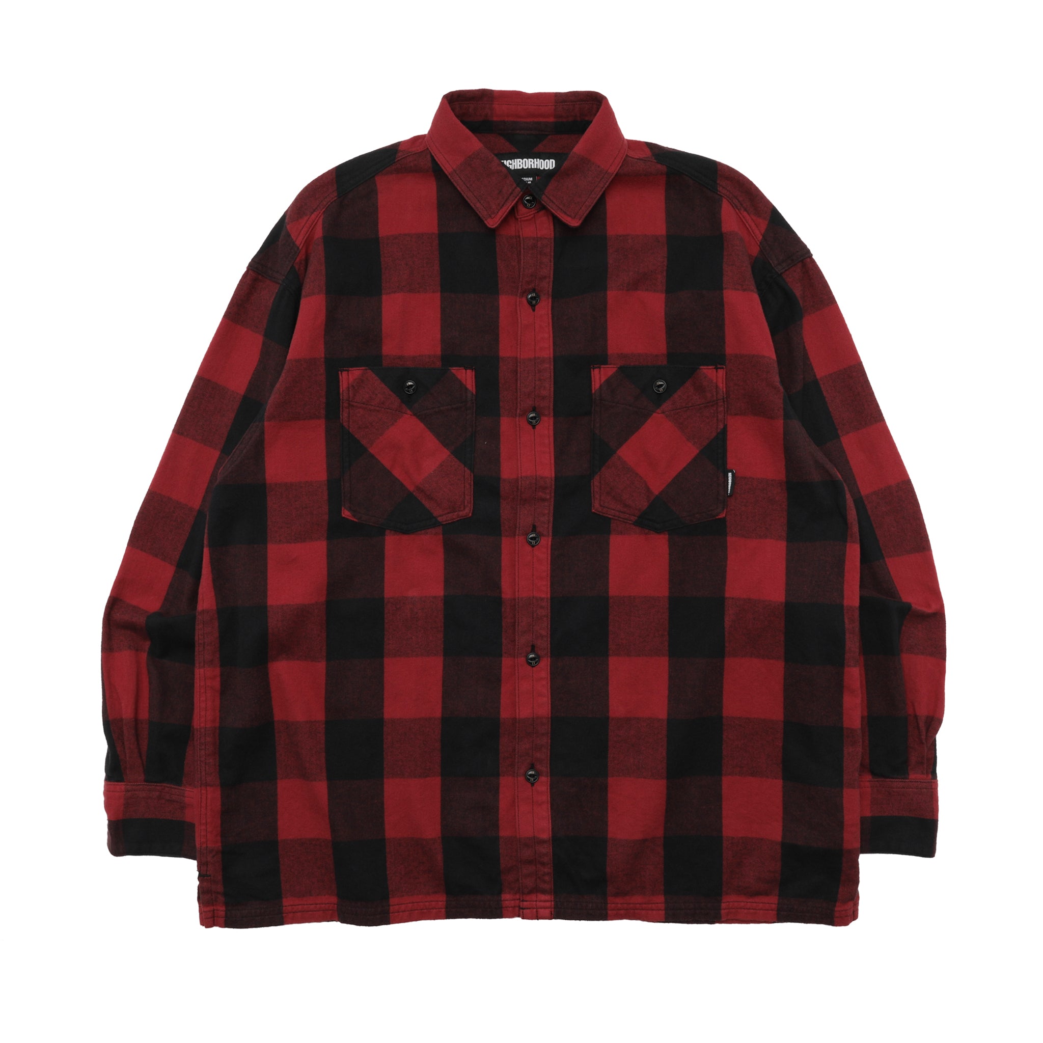 231ARNH-SHM01] Neighborhood Buffalo Check L/S Shirt (Red) – The