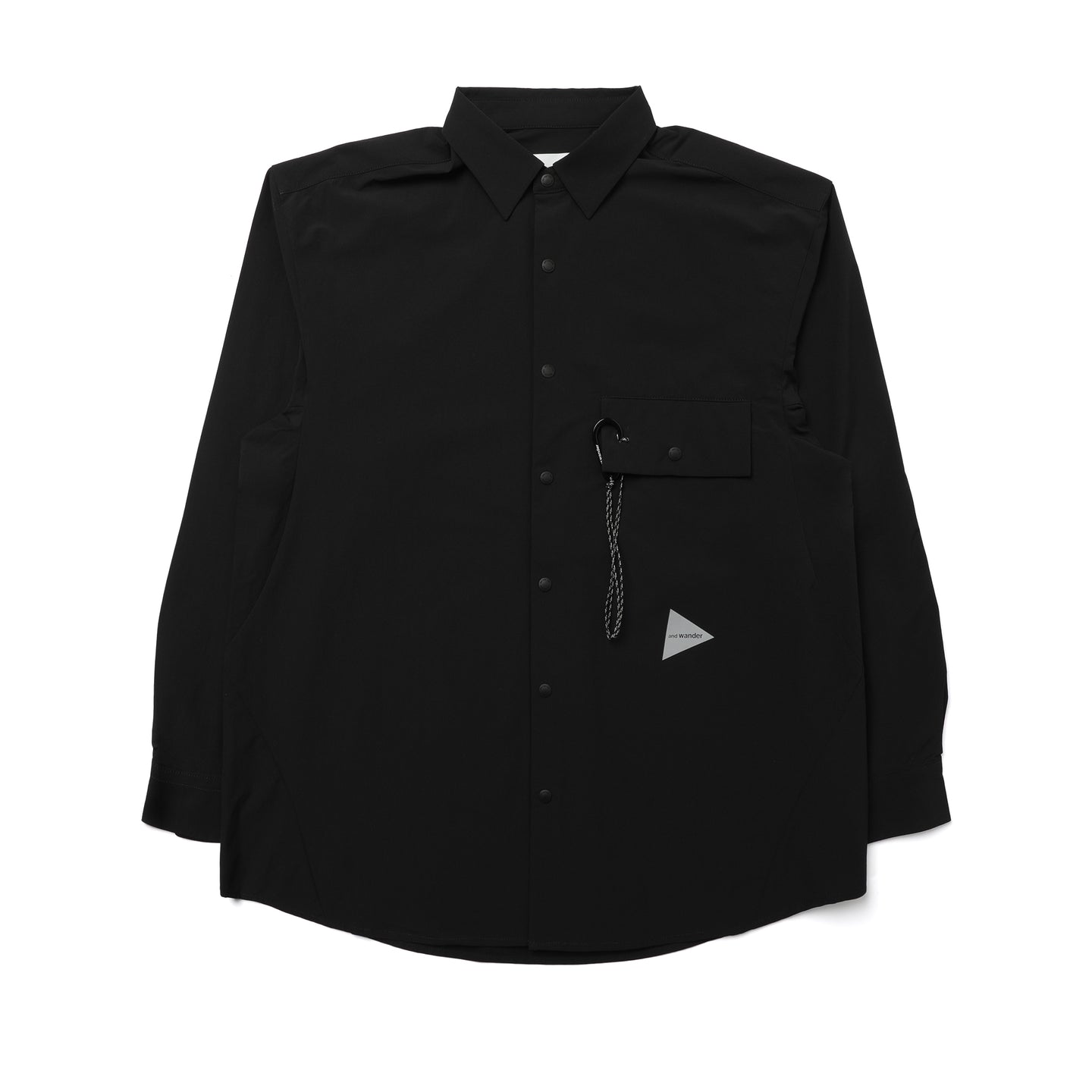 and wander Light W Cloth Shirt Black