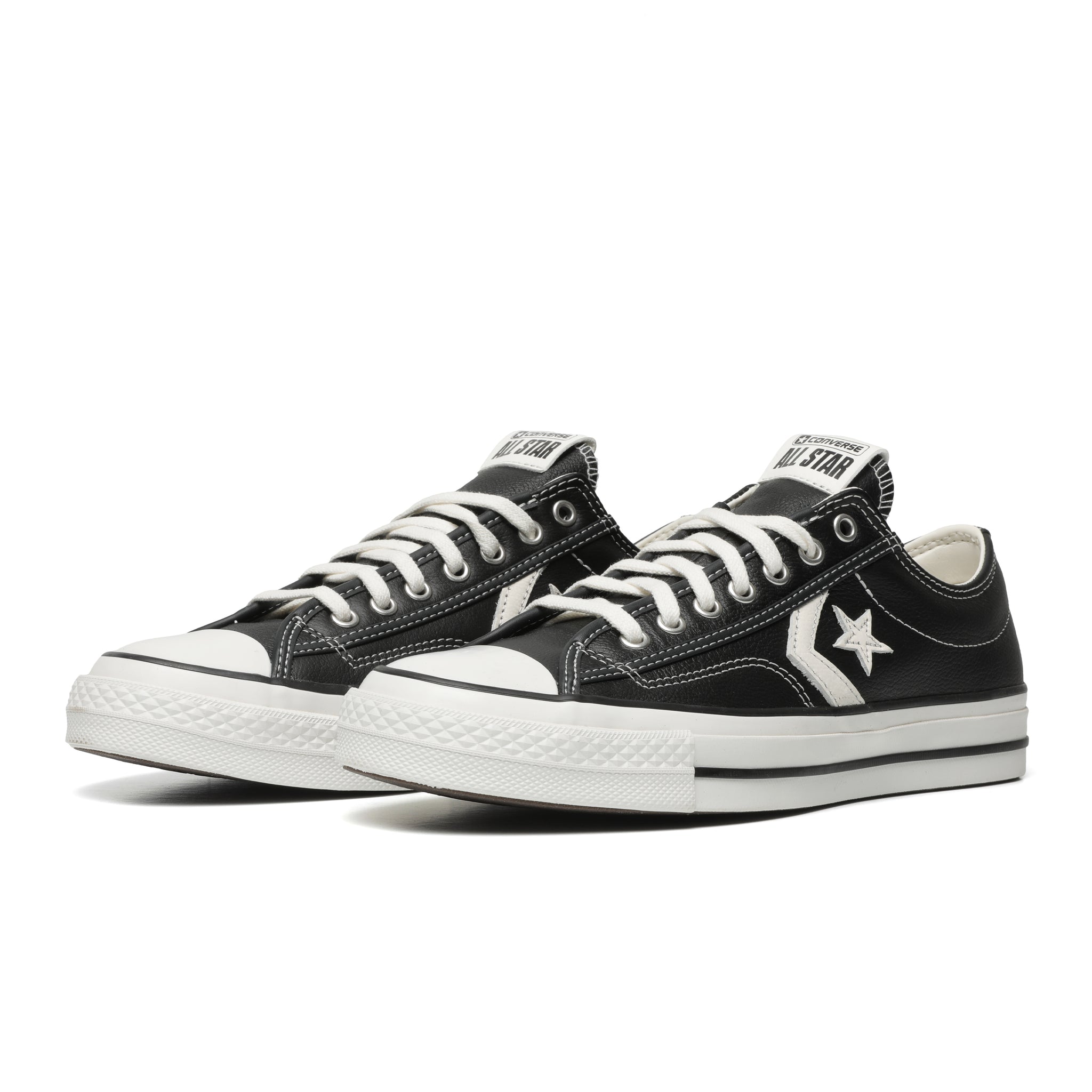 A06204C Converse Star Player 76 Ox Leather Black Vintage White The Darkside Initiative