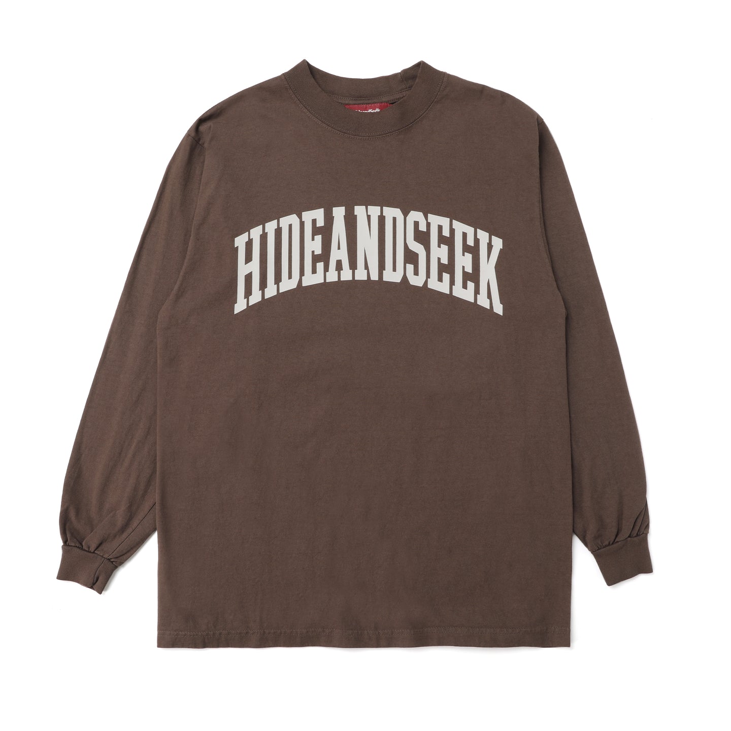 Hide and Seek College Logo L/S T-Shirt Brown