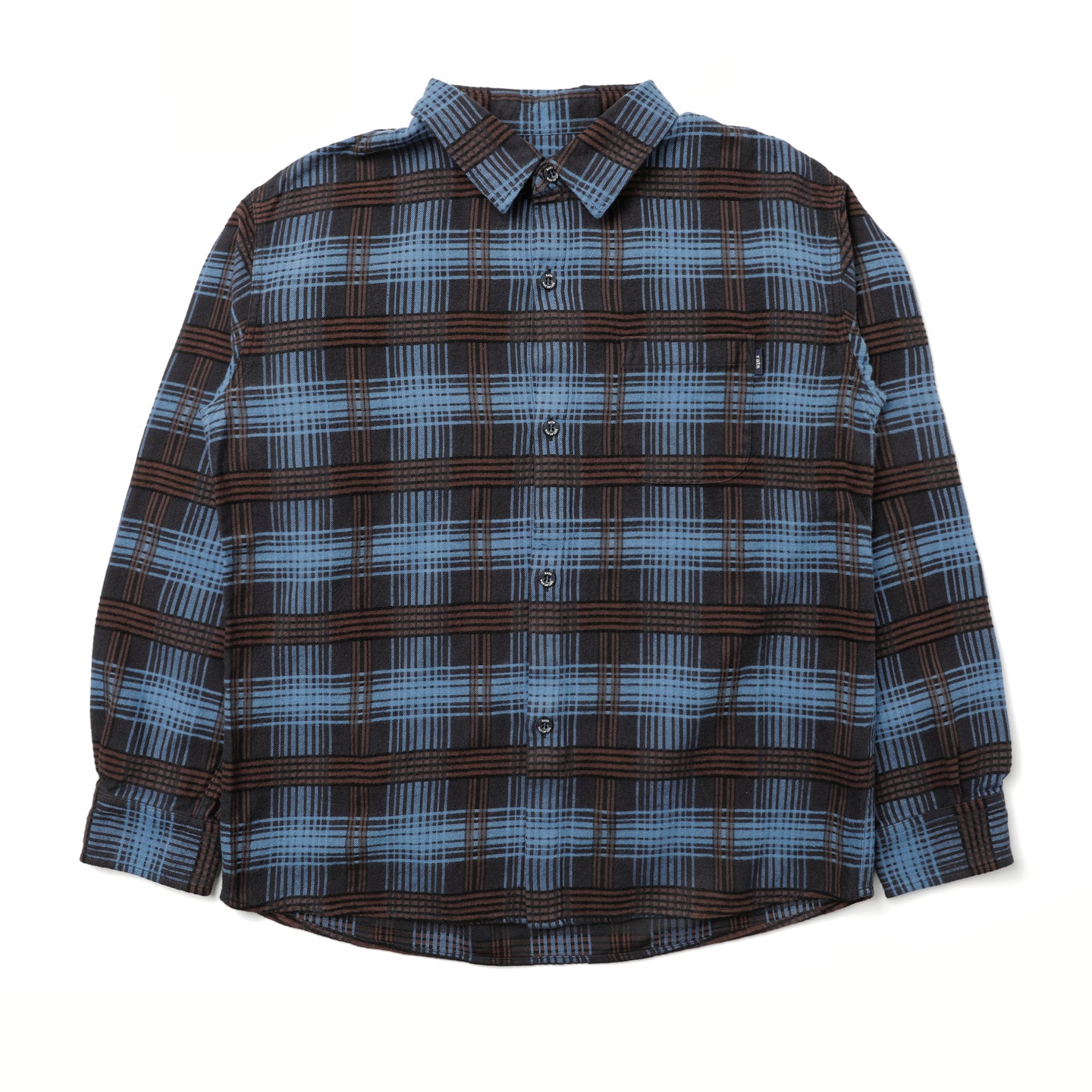 Rats C/R Flannel Check Shirt Sax Blue