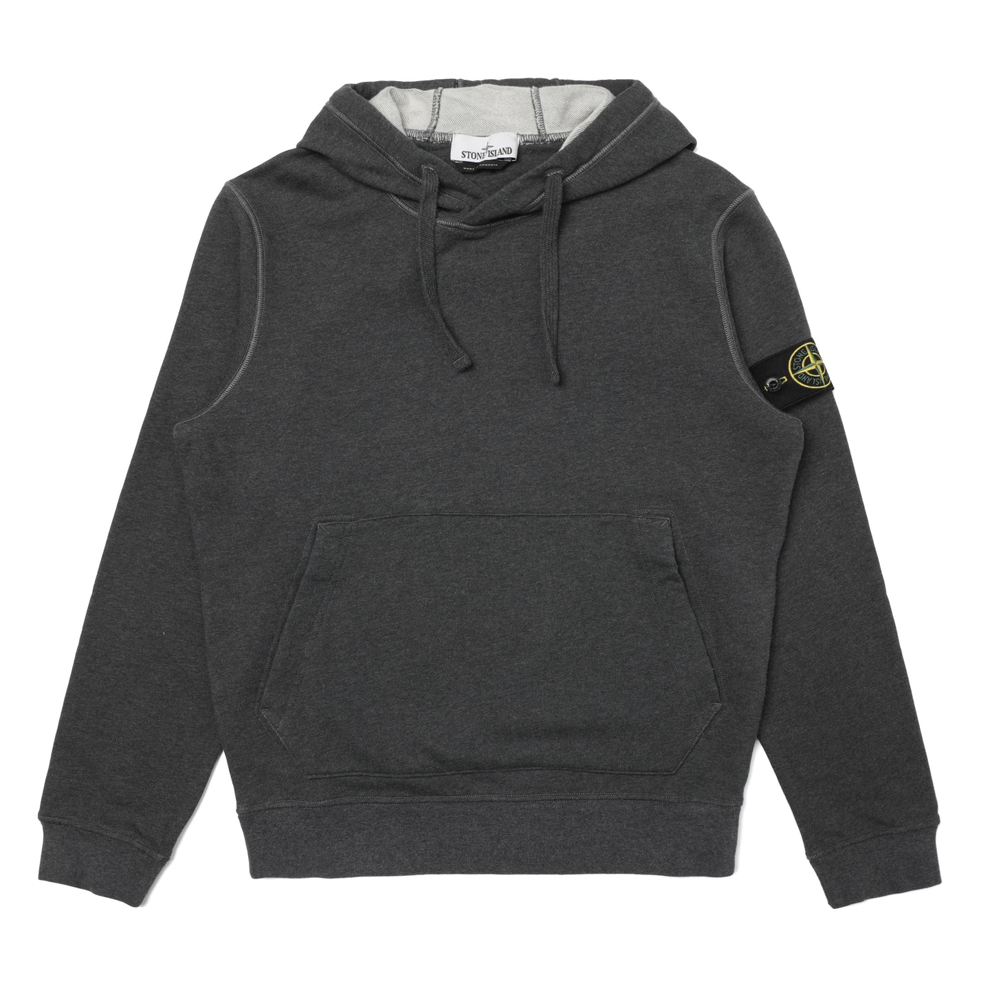 Stone Island Cotton Fleece Hooded Sweatshirt Melange Dark Grey