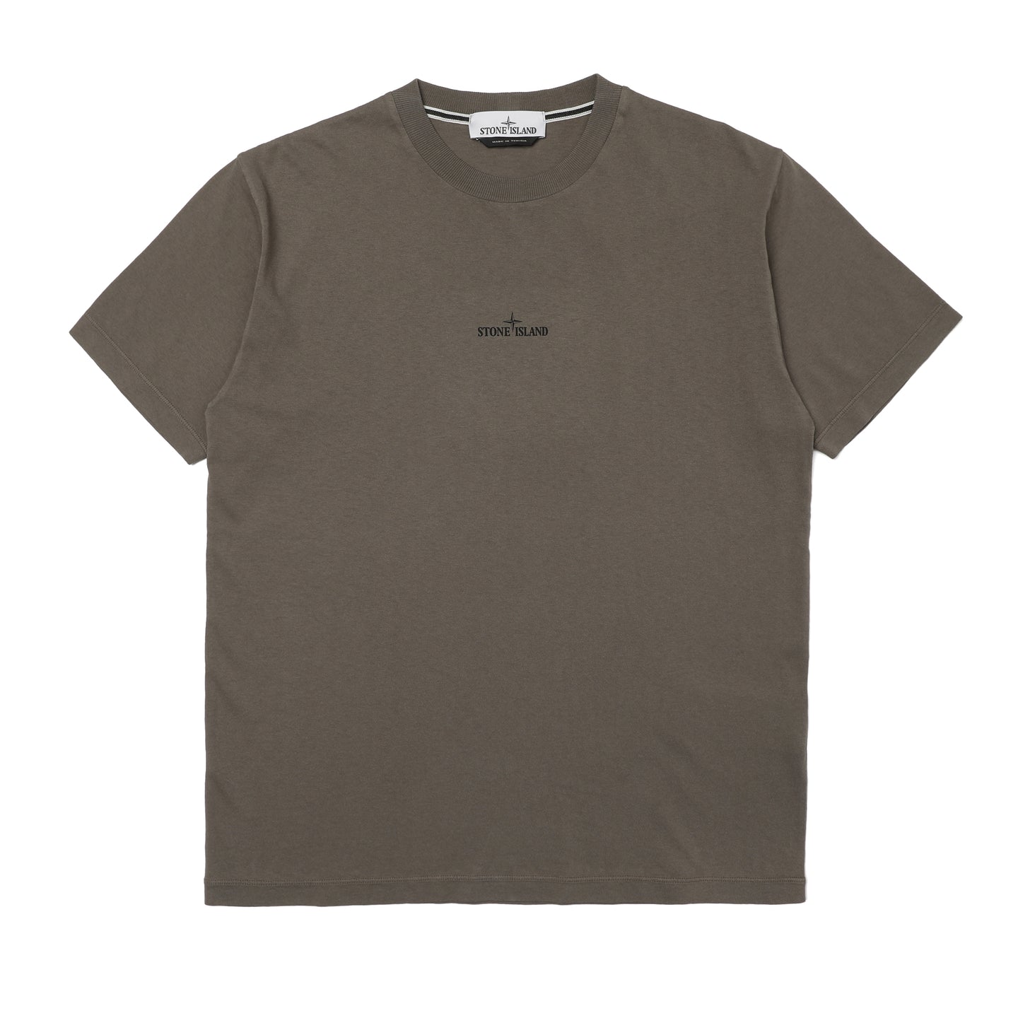 Stone Island Cotton Jersey 'Institutional Four' Print Garment Dyed T-Shirt Walnut