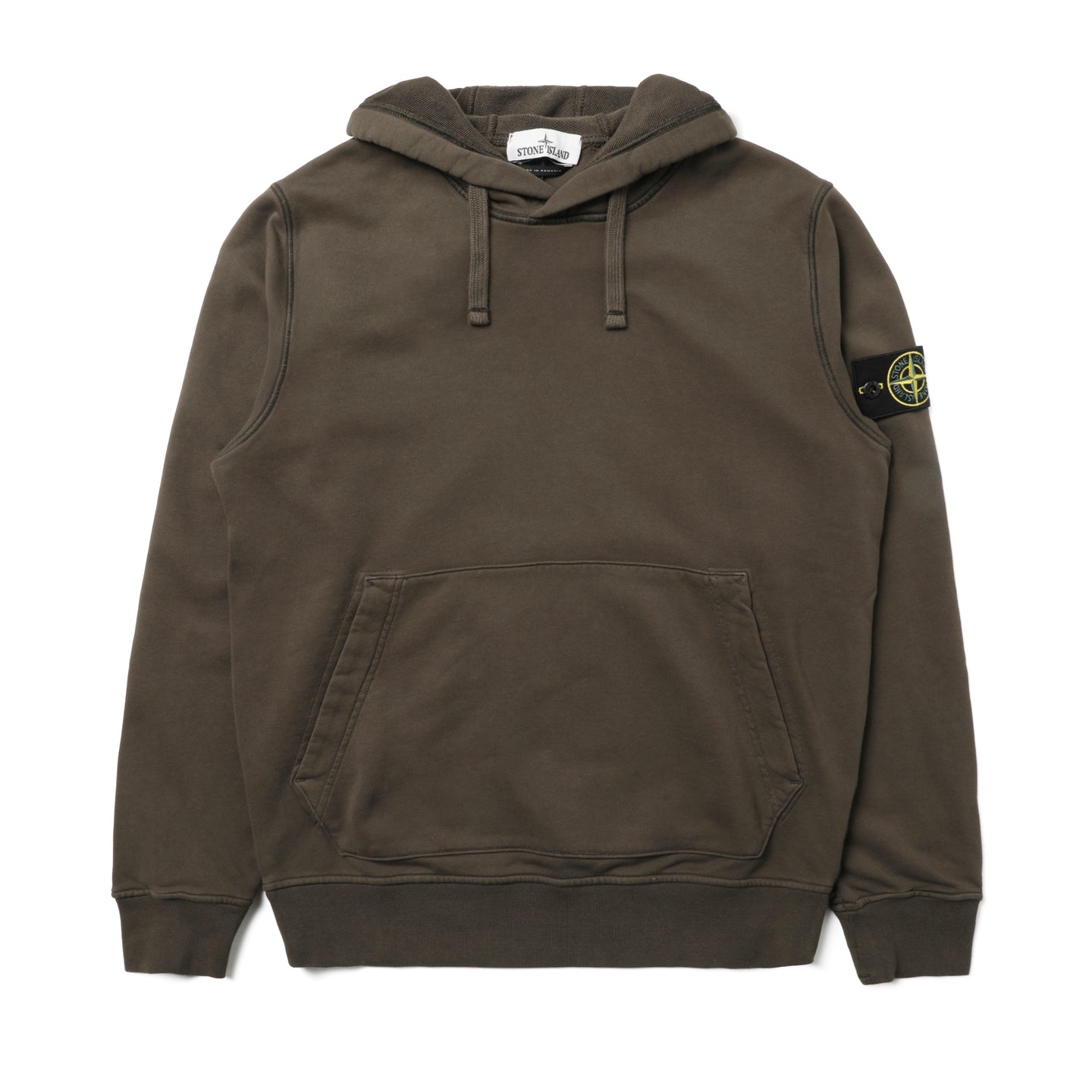 Stone Island Organic Cotton Fleece Hooded Sweatshirt Military Green