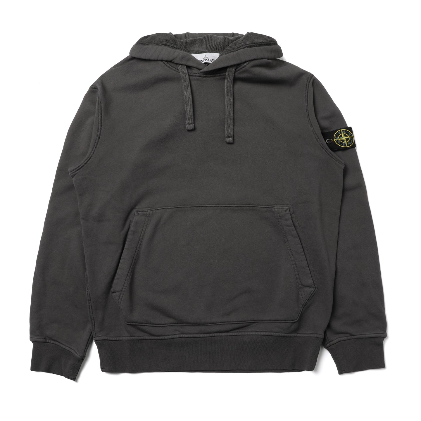 Stone Island Organic Cotton Fleece Hooded Sweatshirt Charcoal