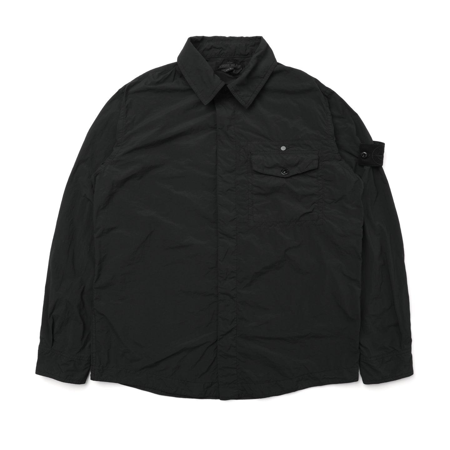 Stone Island Ghost Piece Nylon Smerigliato Overshirt Black