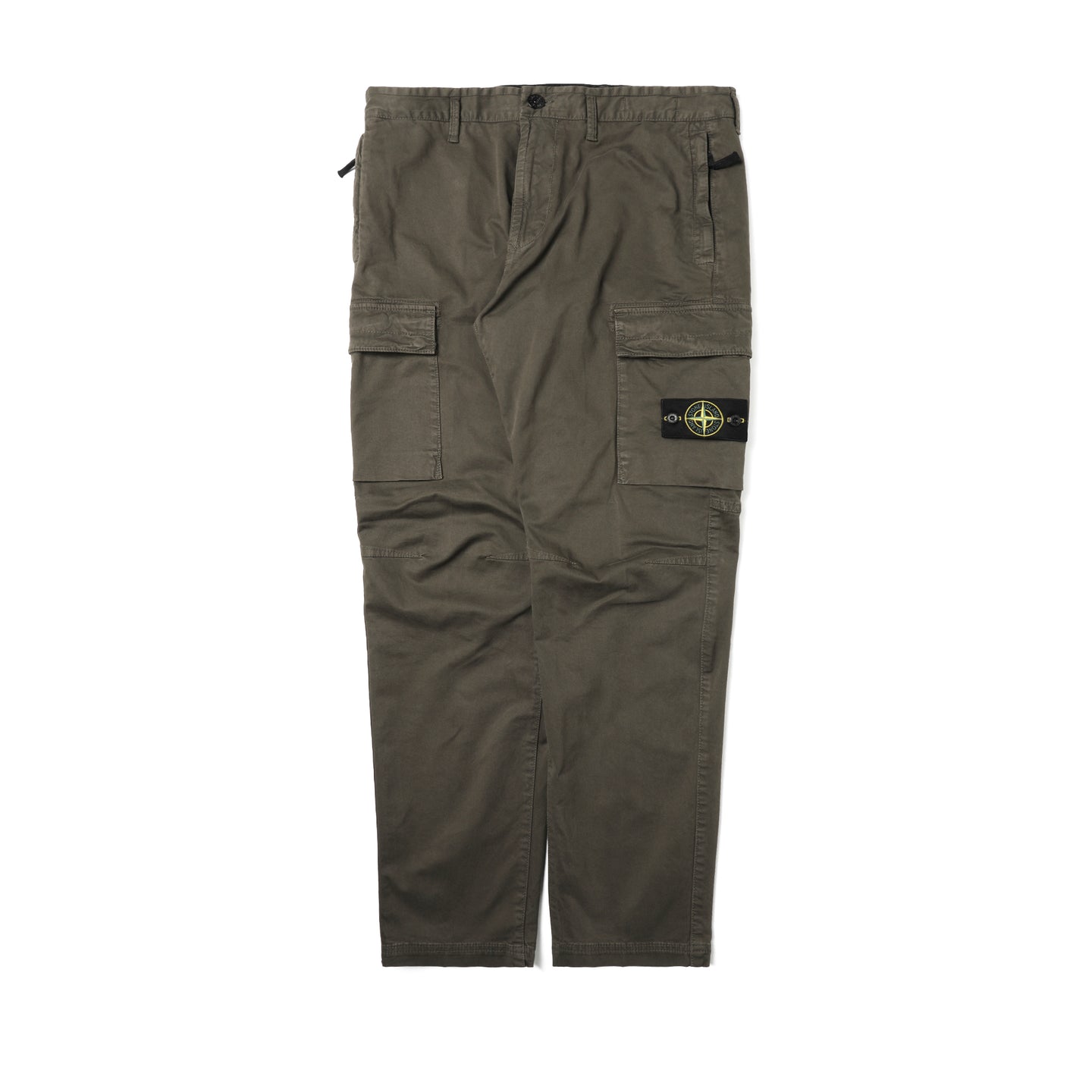 Stone Island Stretch Organic Broken Twill Cotton 'Old' Effect Cargo Pant Military Green