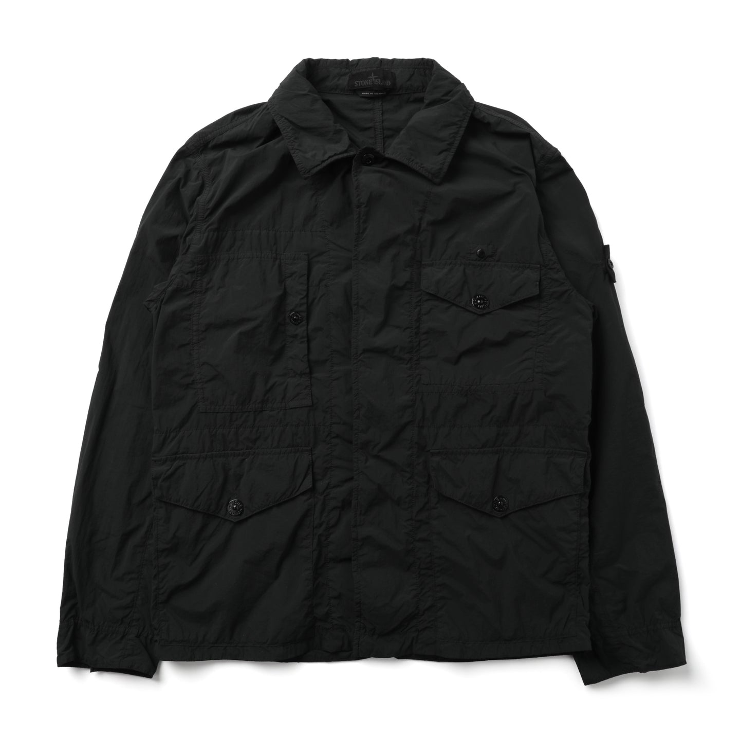 Stone Island Ghost Piece Nylon Smerigliato Field Jacket Black