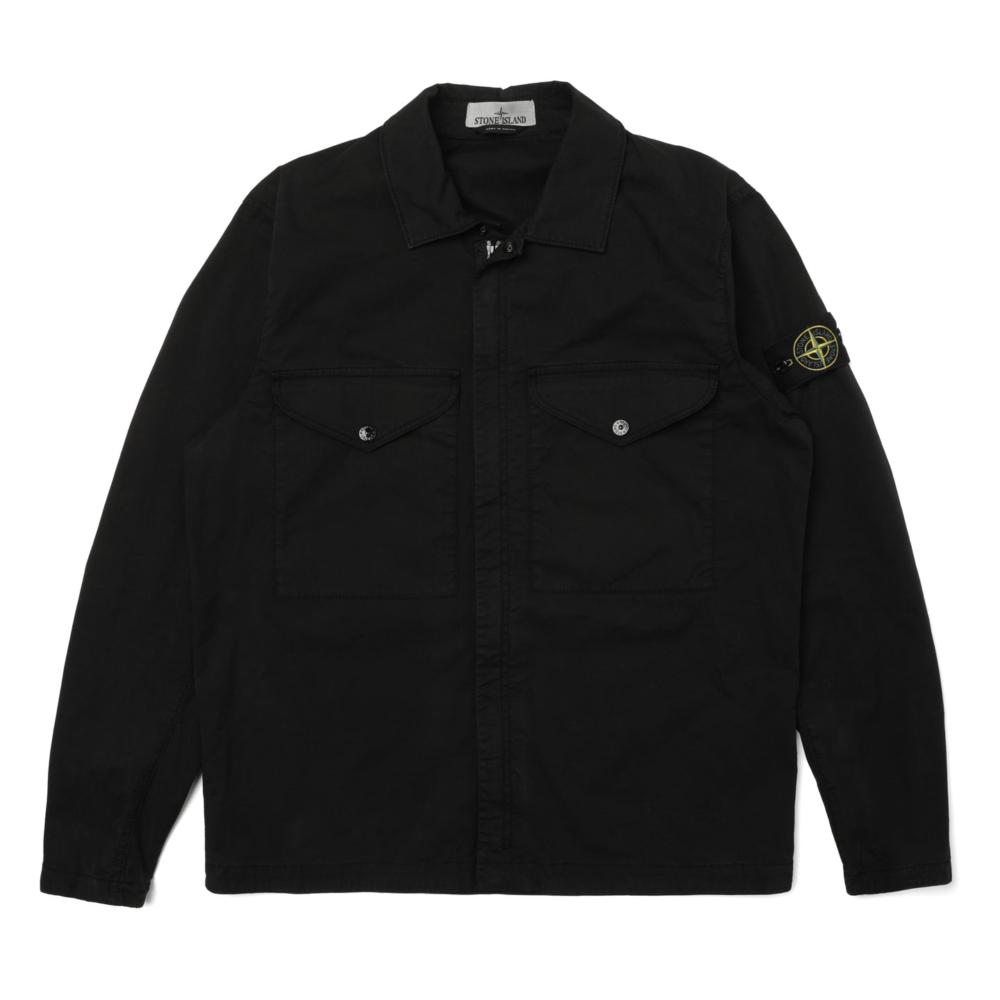 Stone Island Supima Cotton Twill Stretch-TC Garment Dyed Overshirt Black