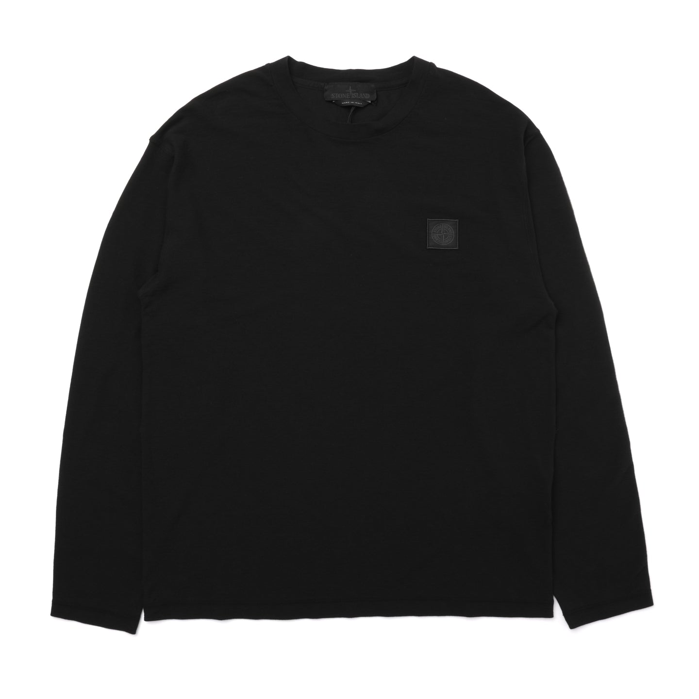 Stone Island Ghost Piece Jersey Cotton Long-Sleeve T-Shirt Black